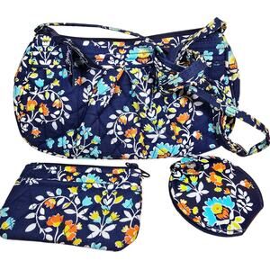 Vera Bradley Floral Chandelier Small Crossbody Top Zip With Coin Purse / Mirror